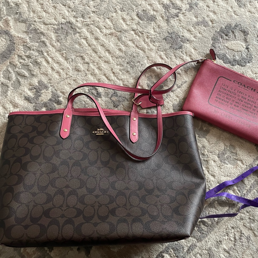 Coach Reversible Tote w/ zippered Pouch